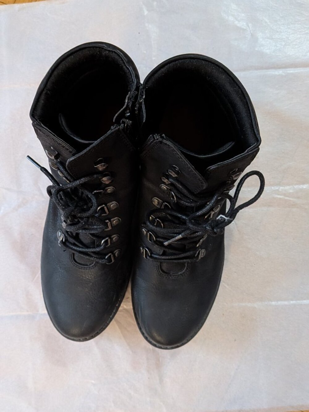Black Lace-Up Combat Boots